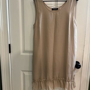 Twin-Set Tan Ruffle Hem Mini Dress